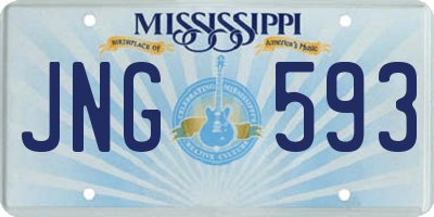 MS license plate JNG593