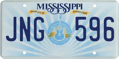 MS license plate JNG596