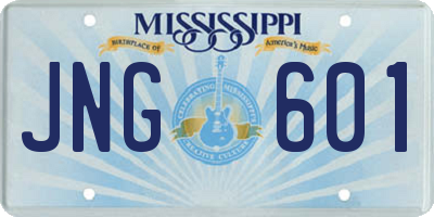 MS license plate JNG601