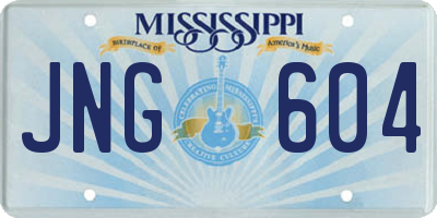 MS license plate JNG604