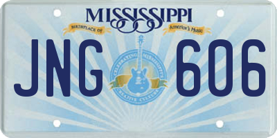 MS license plate JNG606