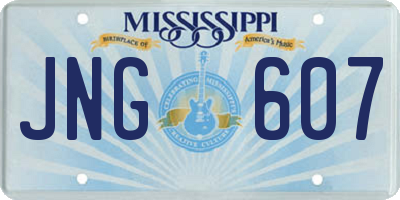 MS license plate JNG607
