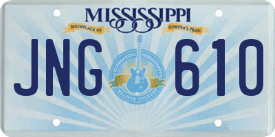 MS license plate JNG610