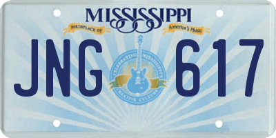 MS license plate JNG617