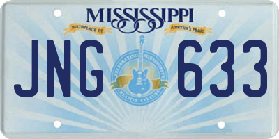 MS license plate JNG633