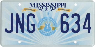 MS license plate JNG634