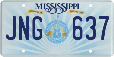 MS license plate JNG637