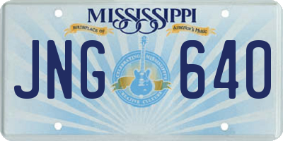 MS license plate JNG640
