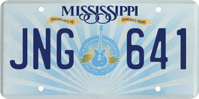 MS license plate JNG641