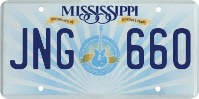 MS license plate JNG660