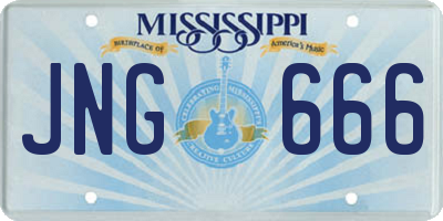 MS license plate JNG666