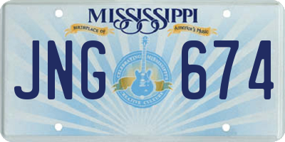 MS license plate JNG674