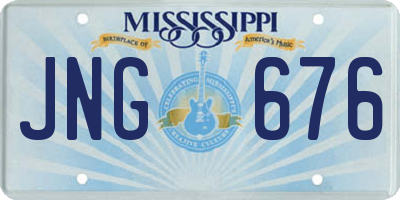 MS license plate JNG676