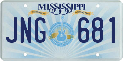 MS license plate JNG681