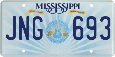 MS license plate JNG693