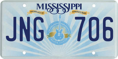 MS license plate JNG706