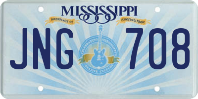 MS license plate JNG708