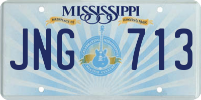 MS license plate JNG713