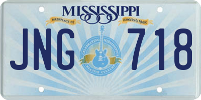 MS license plate JNG718
