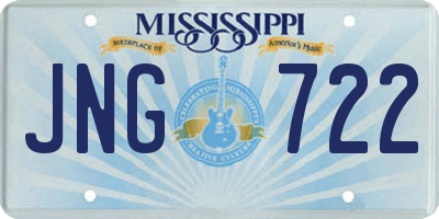 MS license plate JNG722