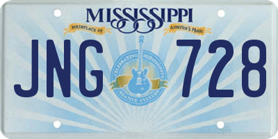 MS license plate JNG728
