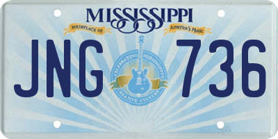 MS license plate JNG736