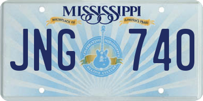 MS license plate JNG740