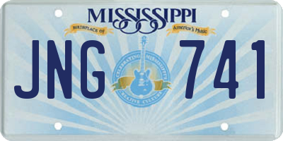 MS license plate JNG741