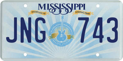 MS license plate JNG743
