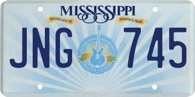 MS license plate JNG745