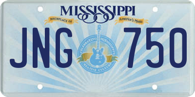MS license plate JNG750
