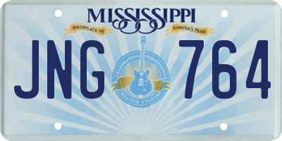 MS license plate JNG764