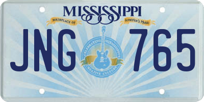 MS license plate JNG765