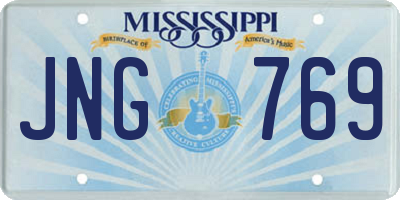 MS license plate JNG769