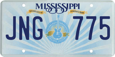 MS license plate JNG775