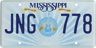 MS license plate JNG778
