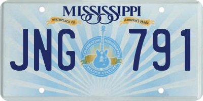 MS license plate JNG791