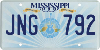 MS license plate JNG792