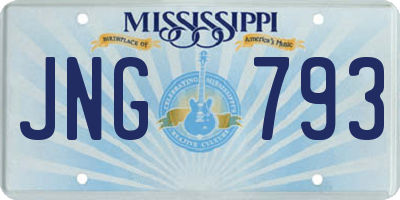 MS license plate JNG793