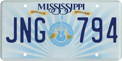 MS license plate JNG794
