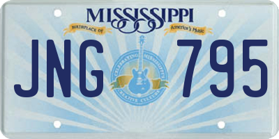 MS license plate JNG795