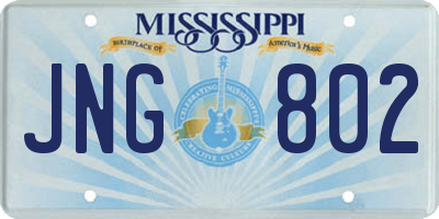 MS license plate JNG802
