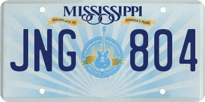 MS license plate JNG804