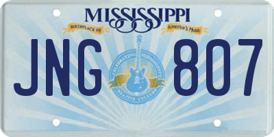 MS license plate JNG807