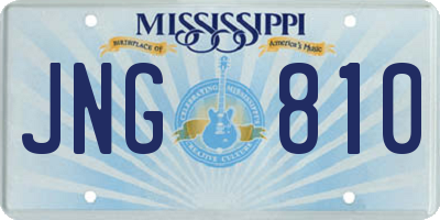 MS license plate JNG810