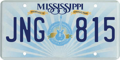 MS license plate JNG815