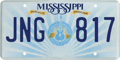 MS license plate JNG817
