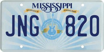 MS license plate JNG820