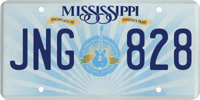 MS license plate JNG828