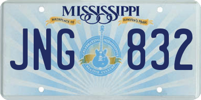 MS license plate JNG832